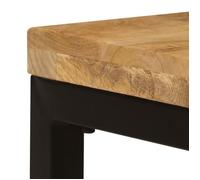 Table basse - MOTHINESSTO - Bois de manguier solide et acier - Laqué - Rectangulaire - Meuble de salon