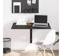 Table basse murale pliable noire 100 x 60 x 56 cm en bois multicouche | Bureau mural peu encombrant, structure triangulaire à 90 degrés, utilisation polyvalente comme table de bar ou de cuisine
