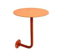 Table Basse Murale Table Café Table d'Appoint Console Plateau en Fer Forgé Solide avec Support Courbé Aspect Moderne Sobre pour Salon Balcon Lecture, Diamètre 40 Cm, Hauteur 45 Cm, Orange