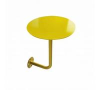 Table Basse Murale Table Café Table d'Appoint Console Plateau en Fer Forgé Solide avec Support Courbé Aspect Moderne Sobre pour Salon Balcon Lecture, Diamètre 40 Cm, Hauteur 45 Cm, Jaune