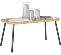 vidaXL Table basse Naturelle Lumarko - Polyirattan 90x45x42 cm Marron/Noir