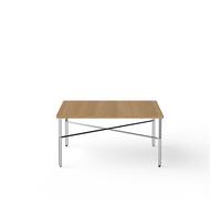 Table Basse NINE Inline 80x80 en Acier Inoxydable/chêne