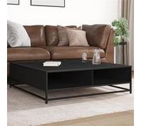 vidaXL Table Basse Noir 100x100x30 cm Bois d'ingénierie et métal, Table d'appoint, Table de Salon, Table latérale, Bout de canapé, Table Centrale