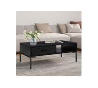 VidaXL Table Basse Noir Pin