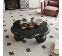 Table Basse Nuage en MDF, Salon et Petit Espace, Noir Mat, 79x79x31 cm