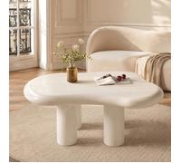 Table Basse Nuage, Salon Central Minimaliste Table Basse irrégulière à Quatre Pieds (blanc crème 91cm)