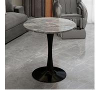 Table basse - OEM - 70x70x72 cm - Marbre artificiel - Noir et gris - Style moderne