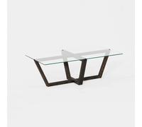 Table basse Onyxale en verre et bois massif - Transparent et gris foncé