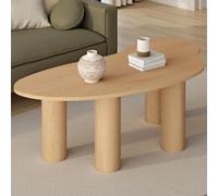 IDMarket - Table Basse Organique 100 cm Bois Effet hêtre