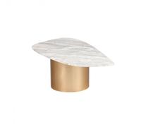 Table basse organique effet marbre et métal doré L91 cm Nova - Amadeus