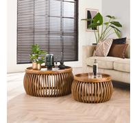 Table basse organique en bois de manguier ATEKA (lot de 2)