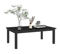 Outsunny Table basse rectangulaire table de jardin plateau à lattes pour intérieur/extérieur en aluminium, dim. 100L x 60l x 37H cm, noir