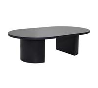 Table basse ovale 120 cm moderne effet bois noir Trinity - Oviala