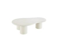 Table basse Ovale 3 Pieds MDF Aspect Ciment Crème - PALMA -