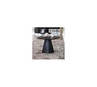 Table basse ovale 70x63x42 cm en manguier noir mat