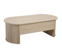 Oviala Table Basse Ovale avec Plateau relevable Effet Bois Clair