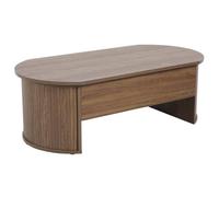 Oviala Table Basse Ovale avec Plateau relevable Effet Bois foncé