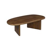 sweeek - Table Basse Ovale Bois de manguier Noyer. L 119.5 x P 60 x H 35cm