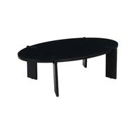 Table basse ovale en bois de manguier massif noir 120cm