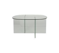 Table basse ovale en verre transparent Linea