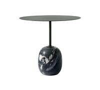 Table Basse Ovale Lato LN9 en Marbre Vert foncé/Verde Grigio