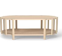 Table basse ovale multifonctionnelle au design moderne avec espace de rangement – Table basse en bois pour le salon ou l'entrée