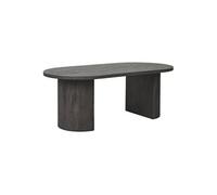 Table basse Ovale Pieds Relief MDF Effet bois foncé - ANKARA - ALTOBUY Marron G