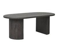Table basse Ovale Pieds Relief MDF Effet bois foncé - ANKARA - ALTOBUY Marron G