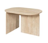 AltoBuy Table Basse Ovale Plateau et piétements en MDF Aspect travertin - VERTINA