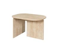 Table basse ovale plateau et piétements en MDF aspect travertin - VERTINA - ALTOBUY