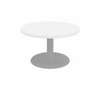 Table basse Paola modulaire ronde - Piètement tulipe Gris - Plateau Blanc