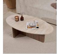 Table basse Parona Dmora, en bois noble noyer marron 120x65x40h cm