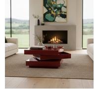 Table Basse Pascoli Dmora, Bois Noblé Rouge 70x70x39h cm