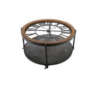Pegane Table basse pendule ronde - Noir