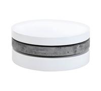 Table basse pivotante ronde avec 1 niche en MDF - Béton et blanc - JANITA