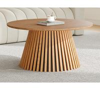 Table basse placage chêne - D.90 cm - Naturel clair - CARMIZA