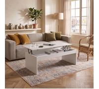Table basse plateau relevable DARWIN 100x50cm / Blanc