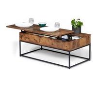 Table basse plateau relevable rectangulaire DAYTON effet vieilli design industriel Multicolore G