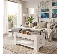 Table basse plateau relevable UTAH 100x50cm / Blanc