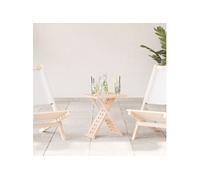 Table basse pliable 33x33x40,5 cm en bois massif noyer