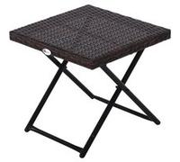Outsunny Table basse pliable de jardin style Cosy Chic 40x40x40 cm métal époxy marron
