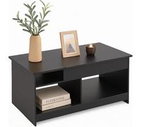 Table basse pliante avec espace de rangement - Hauteur réglable - 50x110x50 cm - Noir