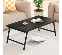 Table Basse Pliante, Table d'Appoint, Pieds de Table Pliables, Conception avec Boucle Fixant Efficacement Les Pieds de Table, Adaptée à la Chambre à Coucher, aux Meubles de Salon, 105x55x40cm, Noir