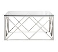 Table basse - Plusieurs Niveaux - argenté acier inoxydable et verre trempé - Salon Moderne(58505) ZLH