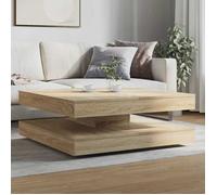 Table basse - Plusieurs Niveaux - rotative à 360 degrés chêne sonoma 90x90x34,5 cm - Salon Moderne(99414) ZLH