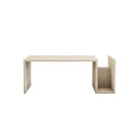 Table basse porte magazine effet travertin - Beige