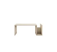 Table basse porte magazine effet travertin - Beige