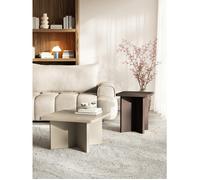 Table basse - QUBEO - 60 cm - carrée - gris cachemire - piètement en croix