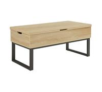 Table basse Rauli avec surface relevable et rabattable effet chêne