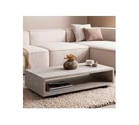 Table basse rectangle 1 niche 100x50x25 cm effet marbre beige